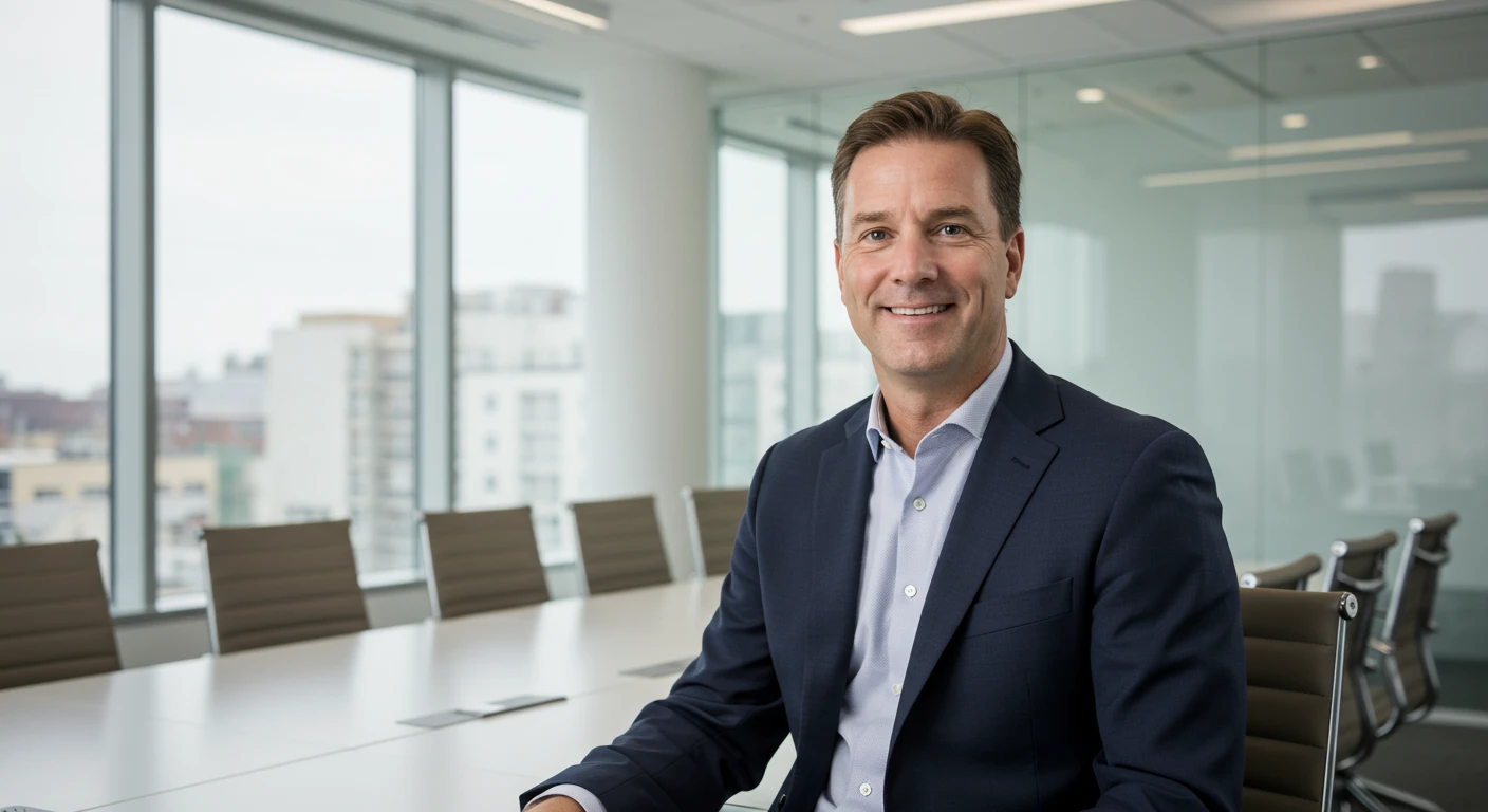 Portret biznesowy uśmiechniętego mężczyzny w garniturze